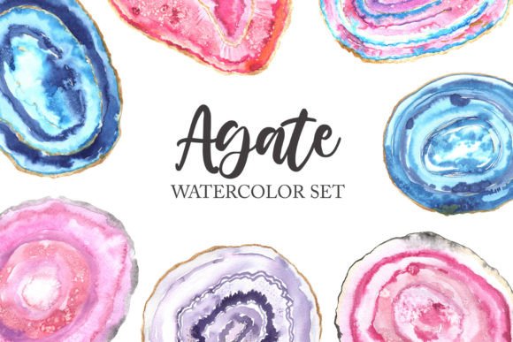 Download Watercolor Agate Stones Clipart PNG - Clipart Collection