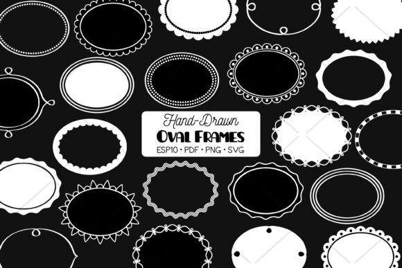 Download Oval Frames White | Hand Drawn Border - White Collection