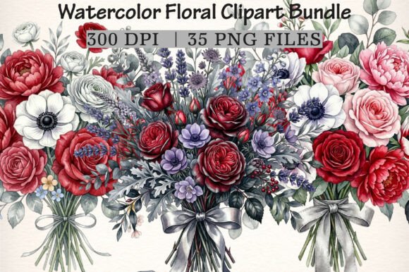 Download Watercolor Floral Clipart Bundle - Clipart Collection