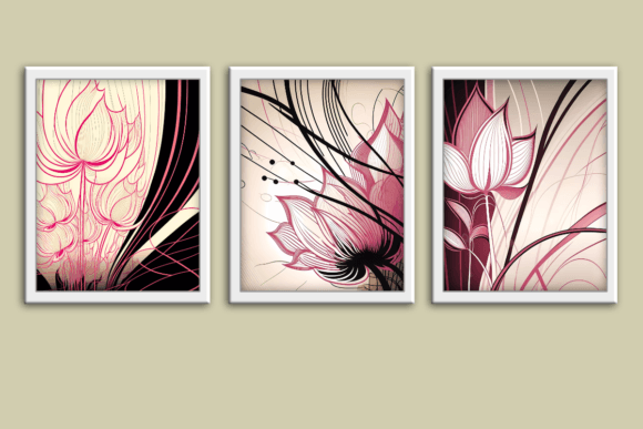 Download Pink and Black Floral 3 Wall Art Prints - Wall art prints Collection