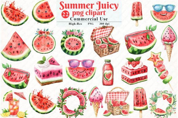 Download Summer Juicy Watermelon Free Clipart - Clipart Collection