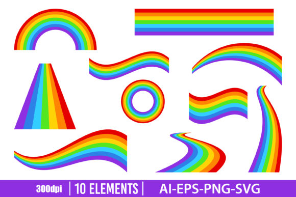 Download Rainbow Clipart Set - Clipart Collection