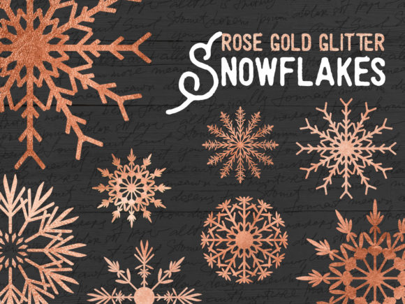 Download Rose Gold Foil Snowflakes - Gold Collection