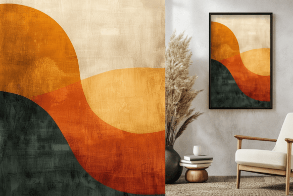 Download Retro Orange Rustic Abstract Painting - Premium Resources