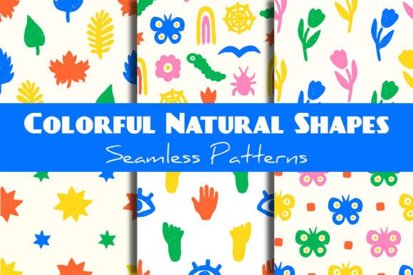 Download Colorful Natural Shapes Seamless Pattern - Shape Collection