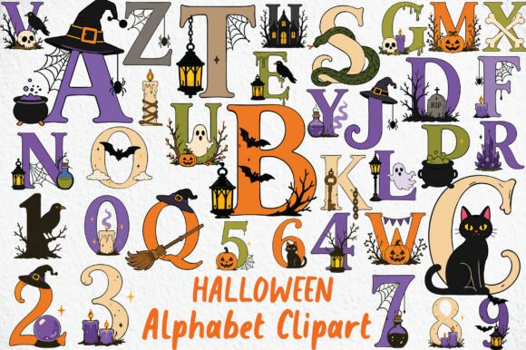 Download Halloween Alphabet Clipart PNG - Clipart Collection