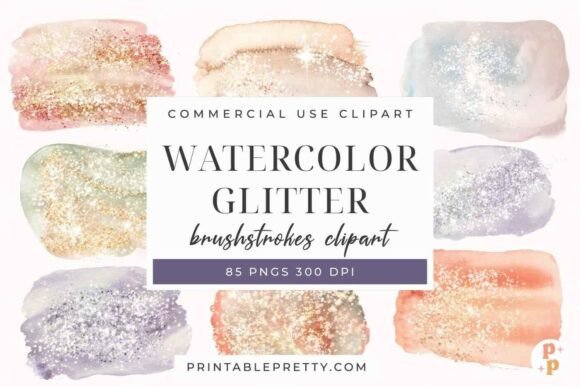 Download Watercolor Glitter Brush Strokes PNG - Brush strokes Collection