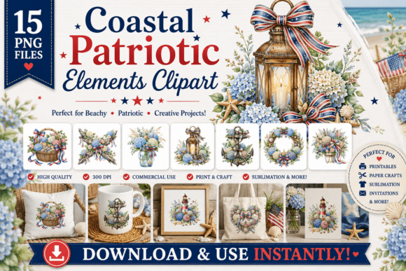 Download Coastal Patriotic Elements Clipart - Clipart Collection