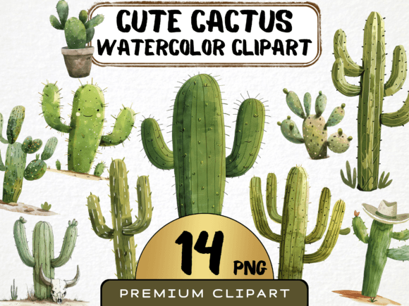 Download Watercolor Cute Cactus Clipart - Clipart Collection