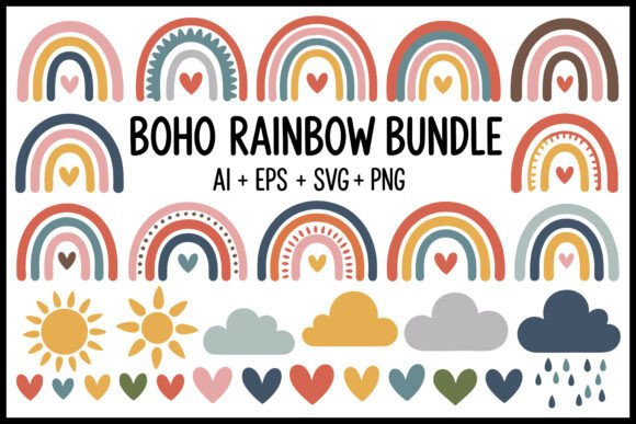 Download Boho Rainbow Clipart Bundle - Clipart Collection