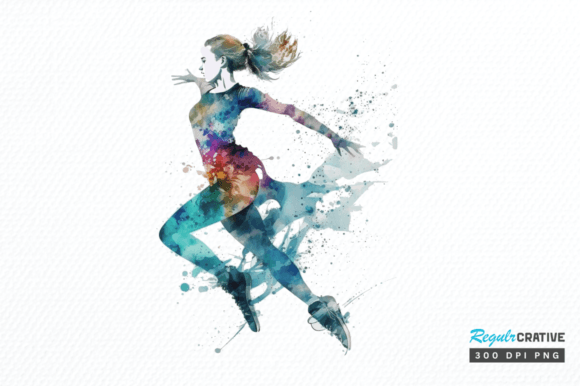 Download Watercolor Woman Figure Skating Clipart - Clipart Collection
