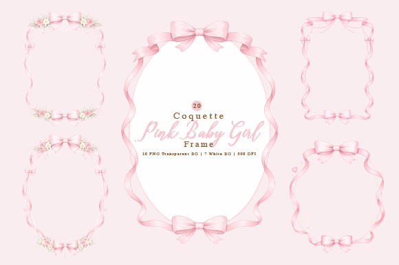 Download Coquette Nursery Baby Gir Frame Clipart - Clipart Collection