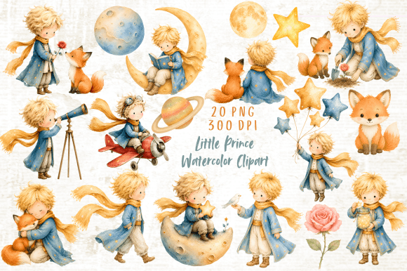 Download Little Prince Watercolor Clipart - Clipart Collection