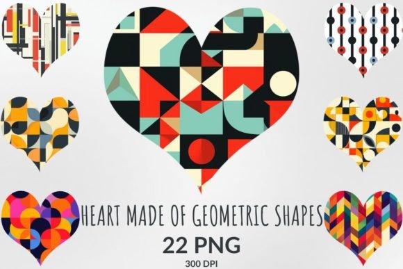 Download Heart Made of Geometric Shapes Love Pack - Shape Collection