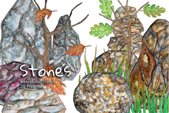 Download Stones Watercolor Clipart - Clipart Collection