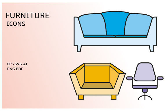 Download Sofa and Home Decoration Icons Set - Premium Bundle