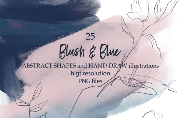 Download Blush &amp;blue Abstract Shapes and Plants - Shape Collection