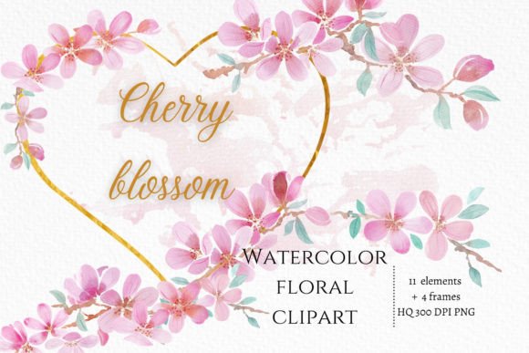 Download Watercolor Cherry Blossom Clipart - Clipart Collection