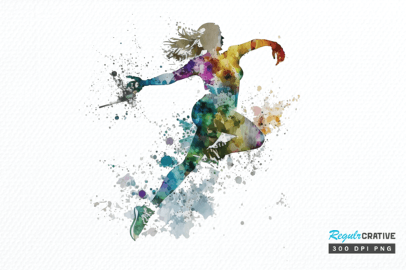 Download Watercolor Woman Figure Skating Clipart - Clipart Collection