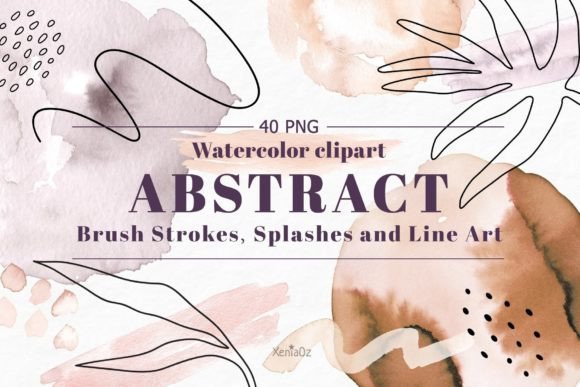 Download Neutral Watercolor Abstract Shapes - Shape Collection