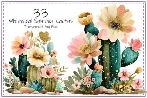 Download Whimsical Summer Cactus Clipart Bundle - Clipart Collection