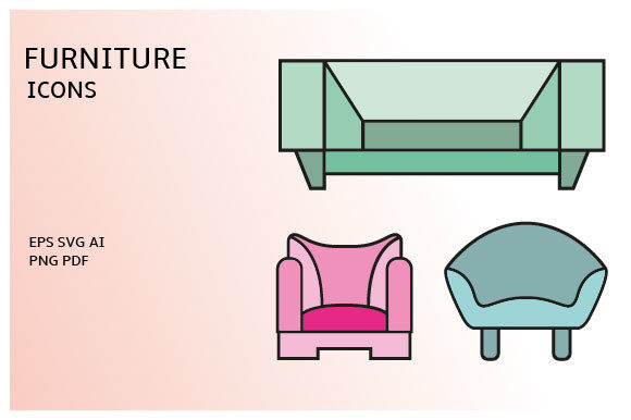 Download Sofa and Home Decoration Icons Set - Premium Resources