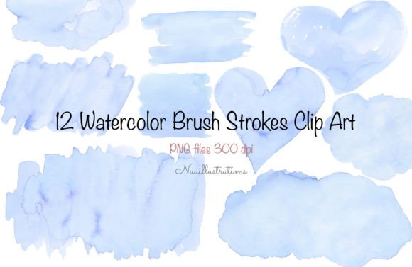 Download Blue Watercolor Shape Brush Strokes - Shape Collection