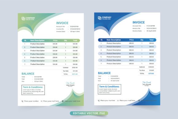 Download Business Invoices with Modern Shapes - Shape Collection