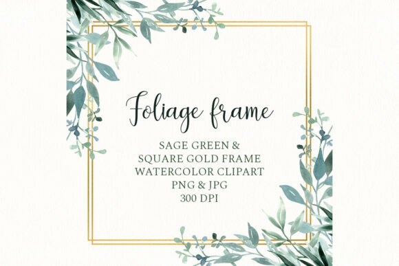Download Greenery Gold Frame Leaves Square Border - Gold Collection