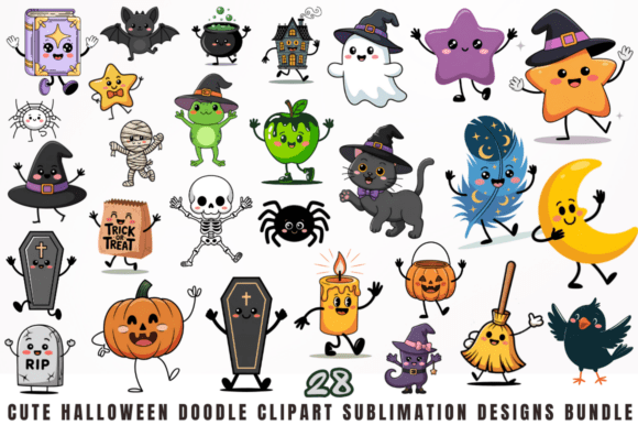 Download Cute Halloween Doodle Clipart PNG Design - Clipart Collection
