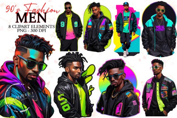 Download Boy Neon 90s Fashion Stickers Clipart - Clipart Collection
