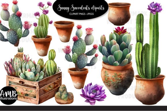 Download Succulents and Terracotta Pots Clipart - Clipart Collection