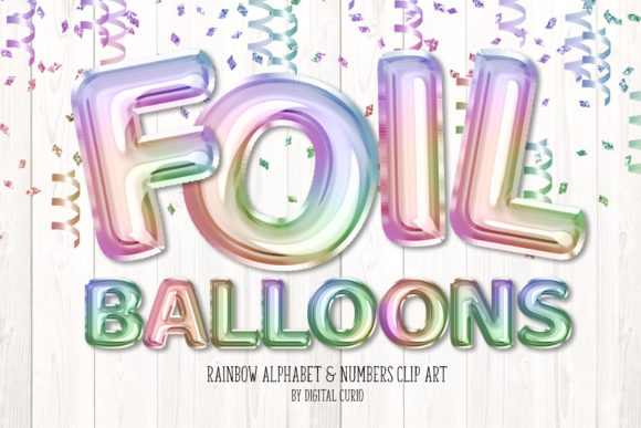 Download Rainbow Foil Balloon Alphabet Clipart - Clipart Collection