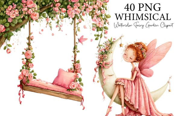 Download Watercolor Fairy Garden Clipart Bundle - Clipart Collection