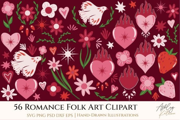 Download Romantic Element Folk Art Clipart - Clipart Collection