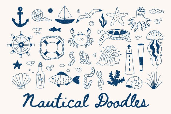 Download Nautical Doodle Elements PNG Clipart - Clipart Collection
