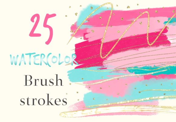 Download Watercolor Brush Strokes in Hot Pink - Brush strokes Collection
