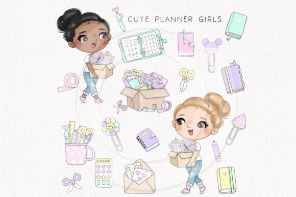 Download Planner Girls, Craft Clipart PNG Files - Clipart Collection