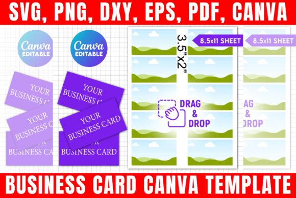 Download Business Card Canva Template SVG - Business Collection