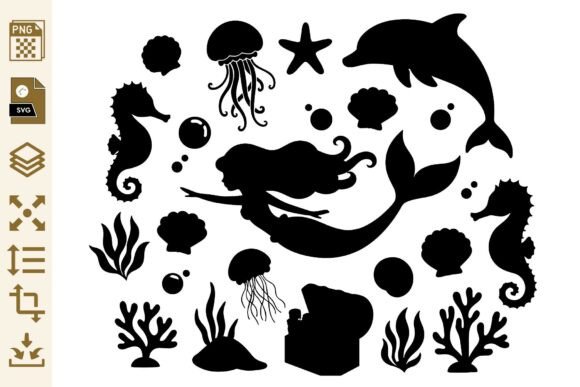 Download Mermaid Silhouette Clipart PNG &amp; SVG - Clipart Collection