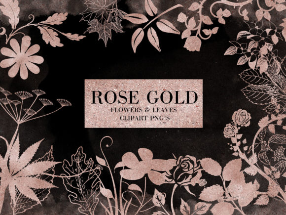 Download Rose Gold Foil Textured Leaves Flowers - Gold Collection