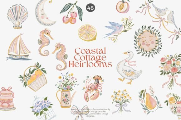 Download Coastal Cottage Clipart Bundle - Clipart Collection