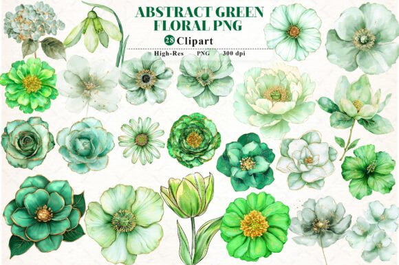 Download Abstract Green Watercolor Floral Clipart - Clipart Collection