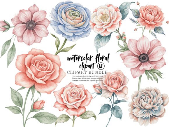 Download Watercolor Floral Clipart Bundle - Clipart Collection
