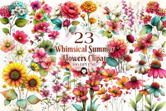 Download Whimsical Summer Flower Species Clipart - Clipart Collection